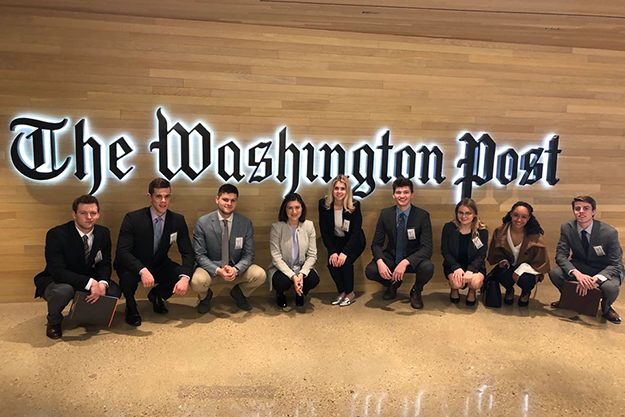 Immersion Week students enjoy a tour of The Washington Post.